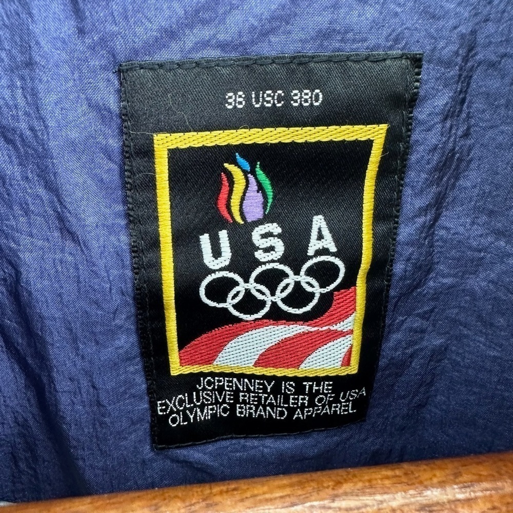 Vintage JCPenny USA Olympics Colorblock windbreaker jacket blue burgundy green L - Picture 4 of 5